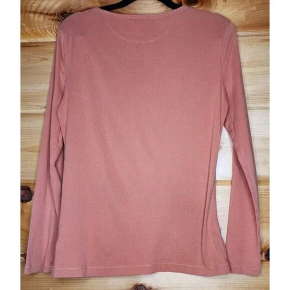 Women's Lauren Ralph Lauren Orange Solid Peasant M Lace Tunic Lagenlook Breath - Picture 12 of 14